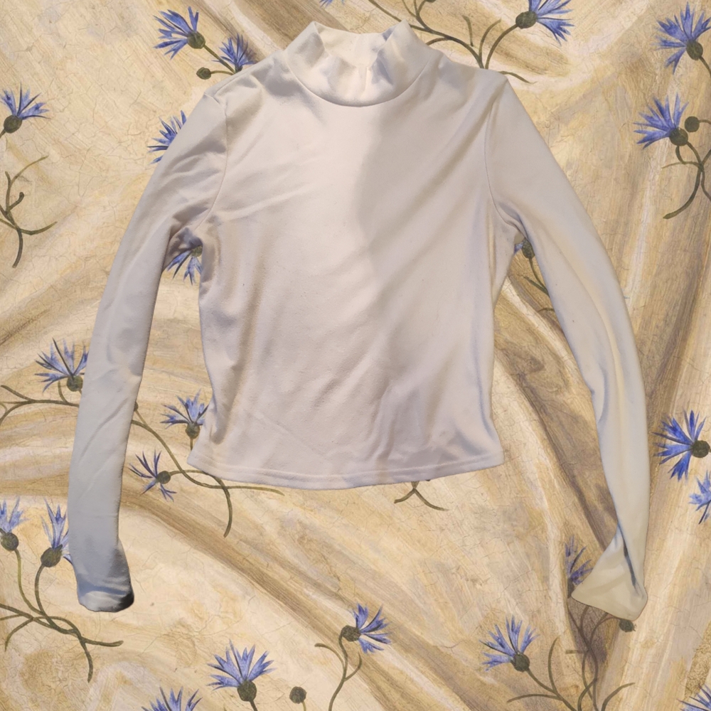 Women's White Semi Turtle Neck